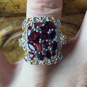 Mozambique Garnet Sterling Silver Ring Size 8